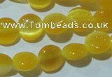 CCT455 15 inches 6mm flat round cats eye beads wholesale