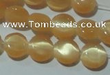 CCT456 15 inches 6mm flat round cats eye beads wholesale