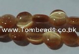 CCT457 15 inches 6mm flat round cats eye beads wholesale