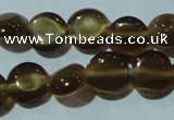 CCT458 15 inches 6mm flat round cats eye beads wholesale