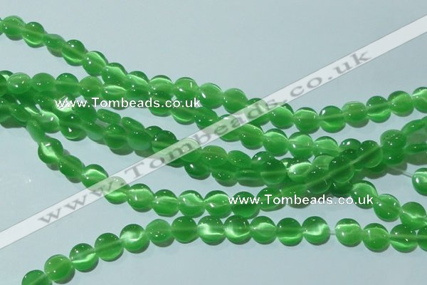 CCT462 15 inches 6mm flat round cats eye beads wholesale