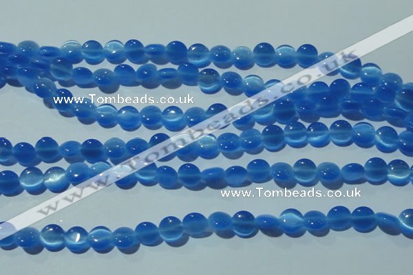 CCT464 15 inches 6mm flat round cats eye beads wholesale