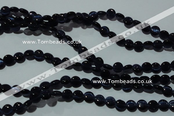 CCT468 15 inches 6mm flat round cats eye beads wholesale