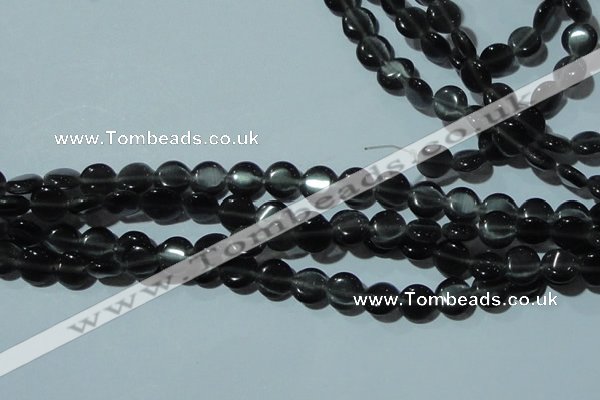 CCT469 15 inches 6mm flat round cats eye beads wholesale