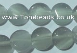 CCT481 15 inches 8mm flat round cats eye beads wholesale