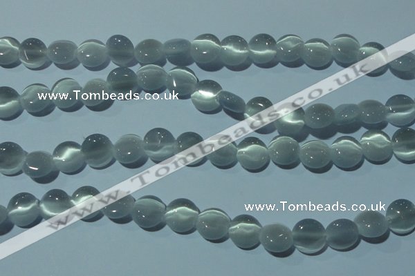 CCT482 15 inches 8mm flat round cats eye beads wholesale