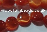 CCT487 15 inches 8mm flat round cats eye beads wholesale