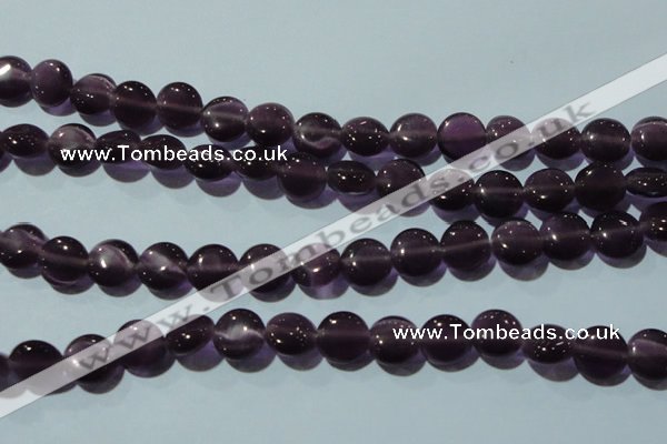CCT491 15 inches 8mm flat round cats eye beads wholesale