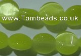 CCT494 15 inches 8mm flat round cats eye beads wholesale