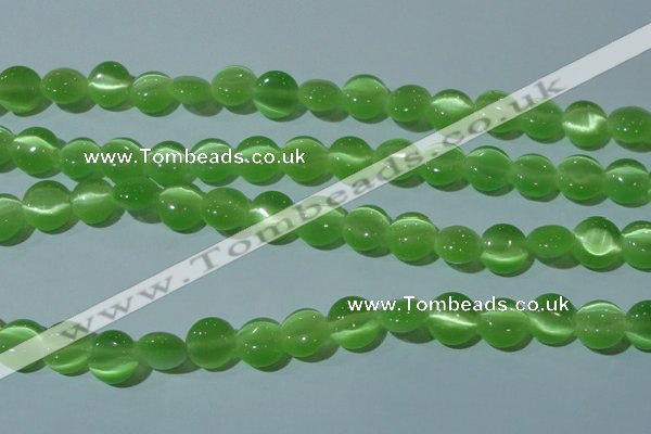 CCT496 15 inches 8mm flat round cats eye beads wholesale