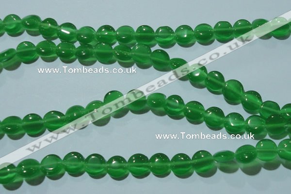 CCT497 15 inches 8mm flat round cats eye beads wholesale