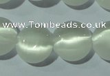 CCT510 15 inches 10mm flat round cats eye beads wholesale