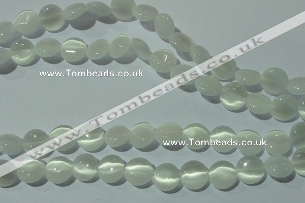 CCT510 15 inches 10mm flat round cats eye beads wholesale
