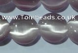 CCT512 15 inches 10mm flat round cats eye beads wholesale