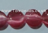 CCT513 15 inches 10mm flat round cats eye beads wholesale