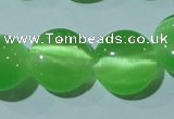 CCT521 15 inches 10mm flat round cats eye beads wholesale