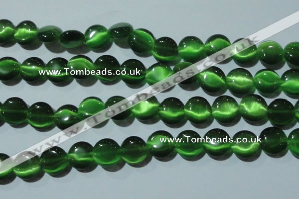 CCT523 15 inches 10mm flat round cats eye beads wholesale