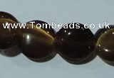 CCT527 15 inches 10mm flat round cats eye beads wholesale