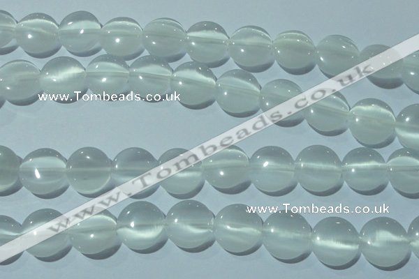 CCT540 15 inches 12mm flat round cats eye beads wholesale