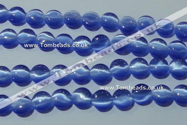 CCT550 15 inches 12mm flat round cats eye beads wholesale