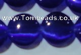 CCT551 15 inches 12mm flat round cats eye beads wholesale