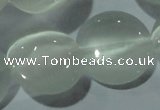 CCT570 15 inches 14mm flat round cats eye beads wholesale