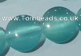 CCT577 15 inches 14mm flat round cats eye beads wholesale