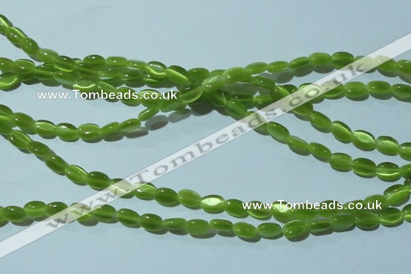 CCT608 15 inches 4*6mm oval cats eye beads wholesale