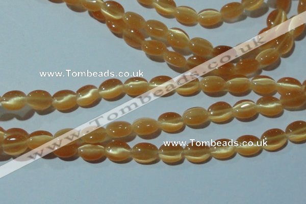 CCT636 15 inches 6*8mm oval cats eye beads wholesale