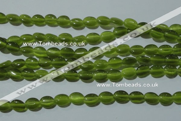CCT647 15 inches 6*8mm oval cats eye beads wholesale