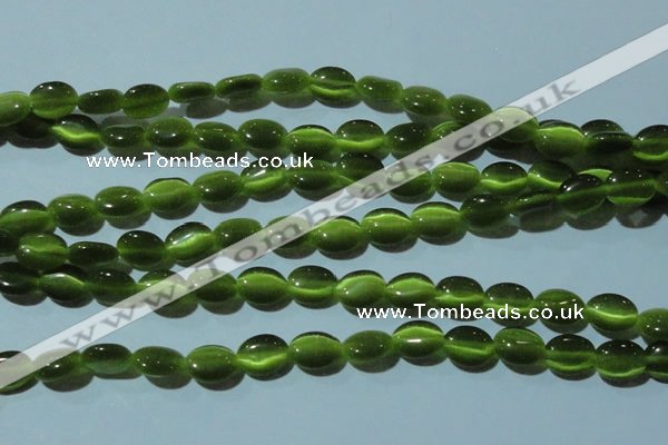 CCT648 15 inches 6*8mm oval cats eye beads wholesale