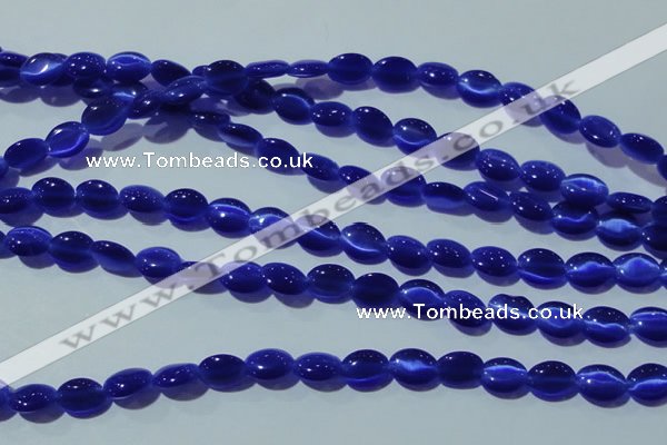 CCT651 15 inches 6*8mm oval cats eye beads wholesale