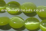 CCT669 15 inches 8*10mm oval cats eye beads wholesale