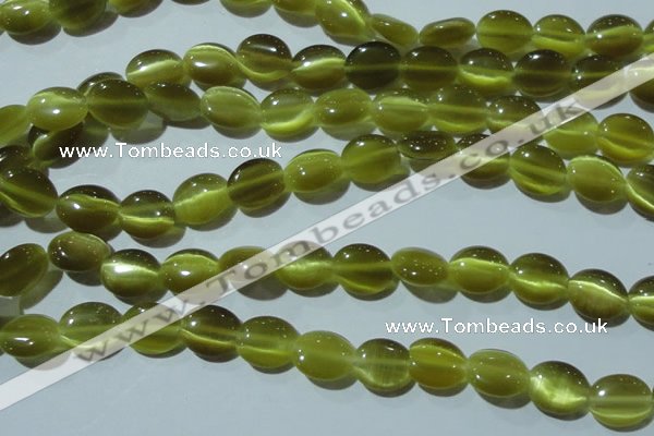 CCT672 15 inches 8*10mm oval cats eye beads wholesale