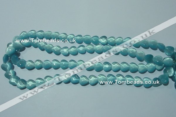 CCT963 15 inches 10*10mm faceted heart cats eye beads wholesale