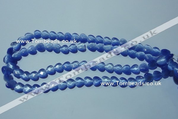 CCT964 15 inches 10*10mm faceted heart cats eye beads wholesale