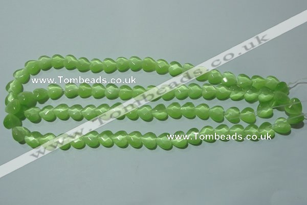 CCT965 15 inches 10*10mm faceted heart cats eye beads wholesale