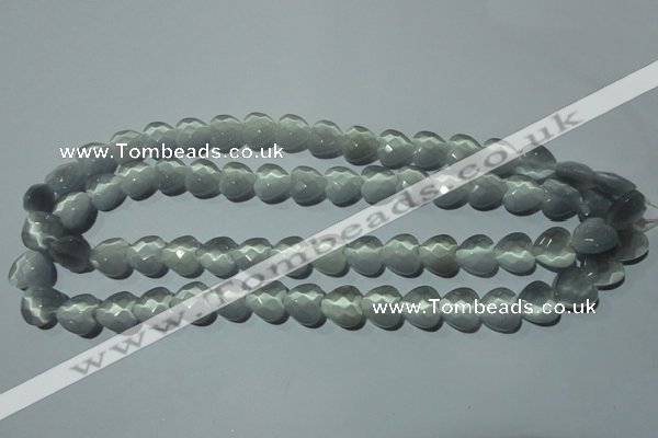 CCT970 15 inches 12*12mm faceted heart cats eye beads wholesale