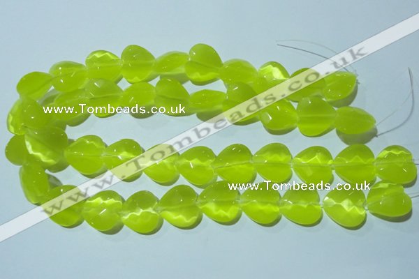 CCT990 15 inches 18*18mm faceted heart cats eye beads wholesale