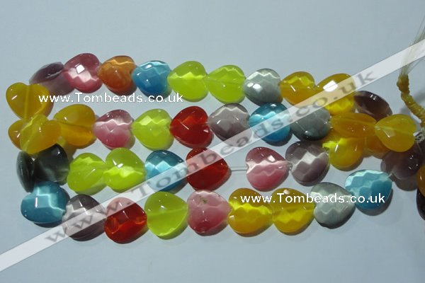 CCT992 15 inches 18*18mm faceted heart cats eye beads wholesale