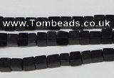 CCU09 15.5 inches 4*4mm cube black agate beads wholesale