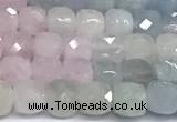 CCU1007 15 inches 4mm faceted cube morganite beads