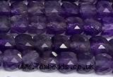 CCU1021 15 inches 4mm faceted cube amethyst beads