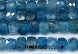 CCU1024 15 inches 4mm faceted cube apatite beads