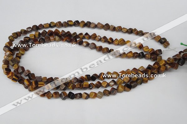 CCU104 15.5 inches 6*6mm cube yellow tiger eye beads wholesale