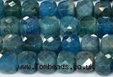 CCU1040 15 inches 6mm faceted cube apatite beads