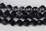 CCU106 15.5 inches 6*6mm cube blue goldstone beads wholesale