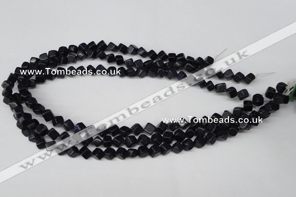 CCU106 15.5 inches 6*6mm cube blue goldstone beads wholesale