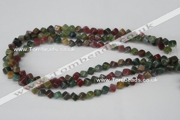 CCU107 15.5 inches 6*6mm cube Indian agate beads wholesale