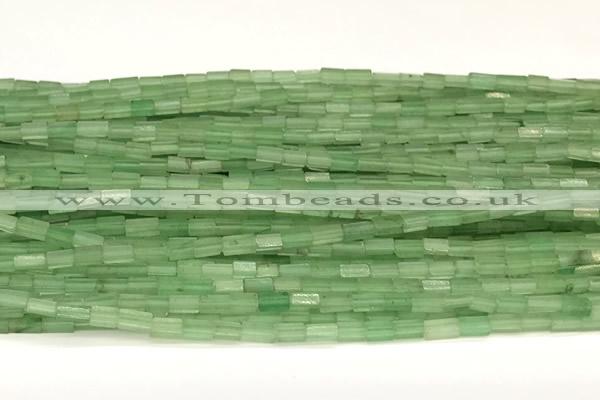 CCU1087 15 inches 2*4mm cuboid green aventurine jade beads